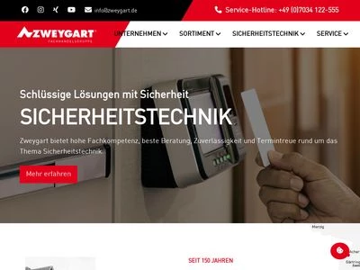 Website von Zweygart Fachhandelsgruppe GmbH & Co. KG