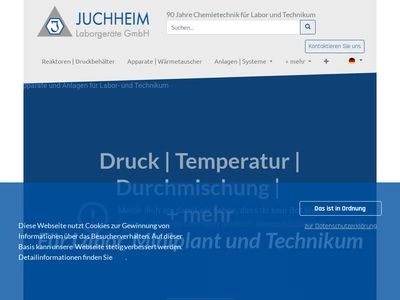 Website von Juchheim Laborgeräte GmbH