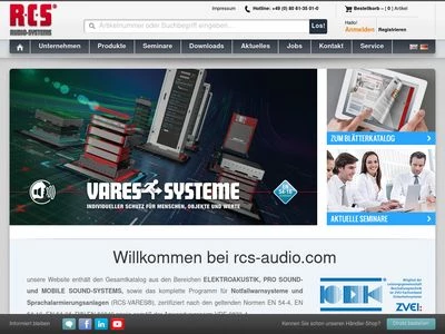 Website von RCS Audio-Systems GmbH