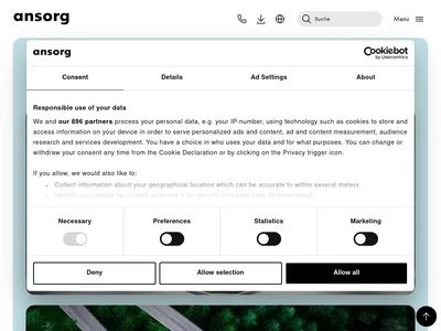 Website von Ansorg GmbH