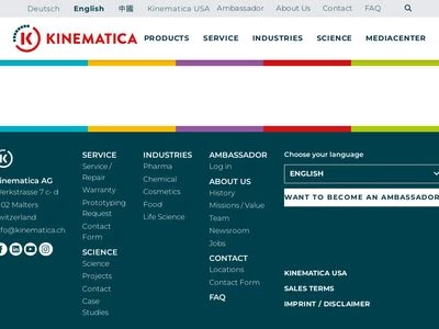 Website von Kinematica AG