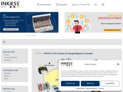 Website von INKiESS Bargeldlogistik GmbH