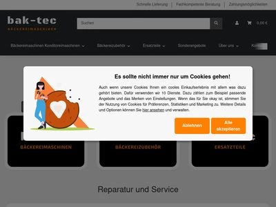 Website von bak-tec GmbH