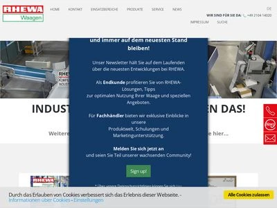 Website von RHEWA-WAAGENFABRIK - August Freudewald GmbH & Co. KG