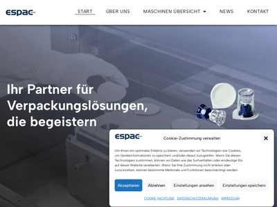 Website von ESPAC Maschinenbau