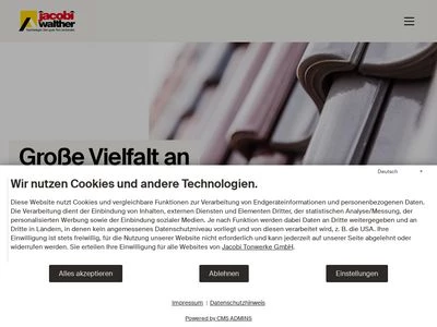 Website von Jacobi Tonwerke GmbH