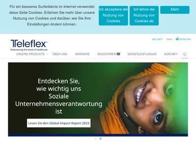 Website von Teleflex Medical GmbH