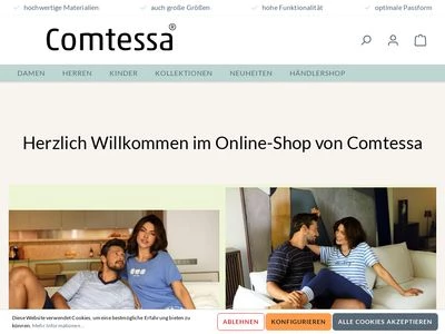 Website von Comtessa Night + Day E. Becker Gmbh & Co. KG Wäschefabrik