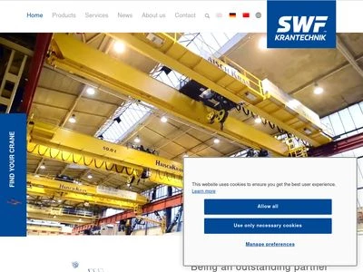 Website von SWF Krantechnik GmbH