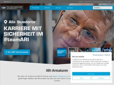 Website von ARI-Armaturen Albert Richter GmbH & Co. KG