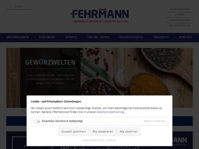 Website von Rudolf Fehrmann GmbH & Co. KG