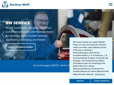 Website von Buckau-Wolf GmbH