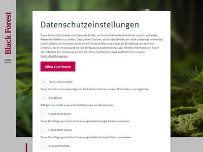 Website von Black Forest still c/o Peterstaler Mineralquellen GmbH