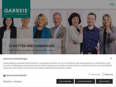 Website von GARREIS Produktausstattung GmbH & Co. KG