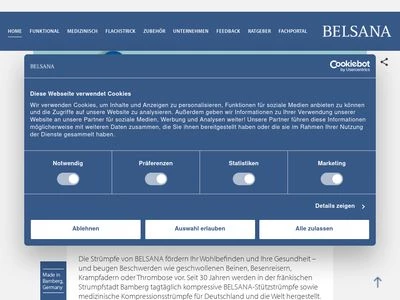 Website von BELSANA Medizinische Erzeugnisse