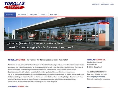 Website von TORGLAS SERVICE e.K.