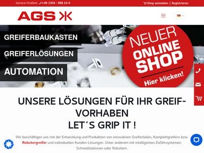 Website von AGS Automation Greifsysteme Schwope GmbH