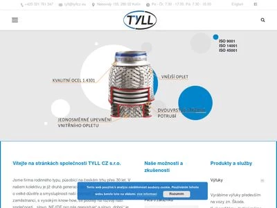 Website von Vyfuky Tyll