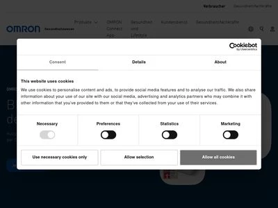 Website von OMRON Medizintechnik Handelsgesellschaft mbH