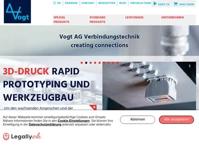 Website von Vogt AG Verbindungstechnik