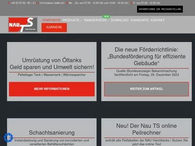 Website von NAU TS GmbH & Co. KG