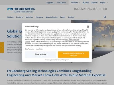 Website von Freudenberg FST GmbH