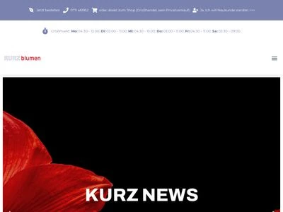 Website von KURZ blumen GmbH