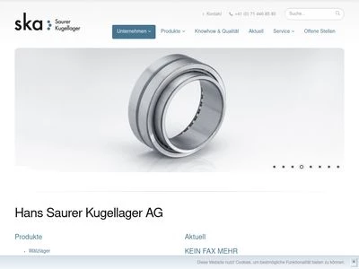 Website von Hans Saurer Kugellager AG