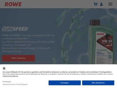 Website von ROWE Mineralölwerk GmbH