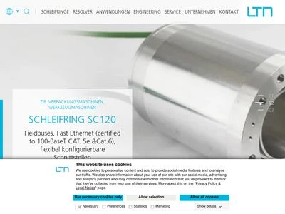 Website von LTN Servotechnik GmbH