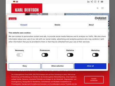 Website von KARL DEUTSCH Prüf- und Messgerätebau GmbH + Co KG