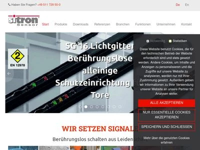 Website von Sitron Sensor GmbH