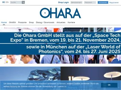 Website von OHARA GmbH