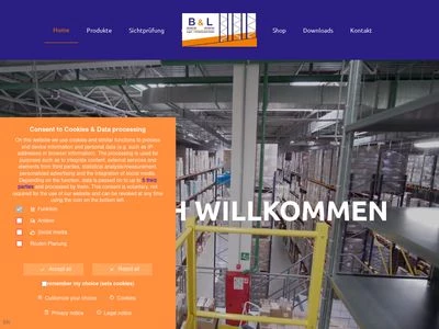 Website von B&L Lager- + Fördertechnik GmbH