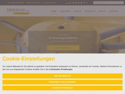 Website von MetaLine Surface Protection GmbH