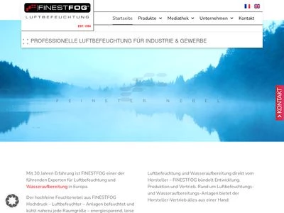 Website von FINESTFOG Luftbefeuchtung GmbH