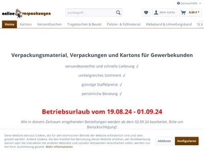 Website von onlineverpackungen