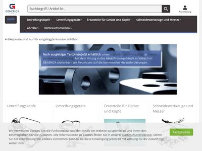 Website von Generica GmbH