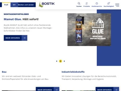 Website von Bostik GmbH