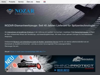 Website von Dipl. Kaufmann Frank Nozar Diamantwerkzeuge GmbH