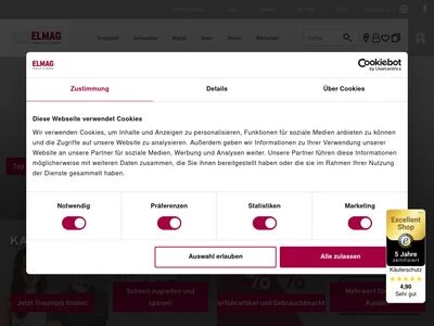 Website von ELMAG Entwicklungs- und Handels-GmbH