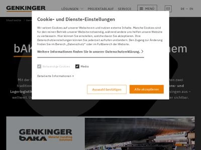 Website von bAKA Handling Solutions GmbH