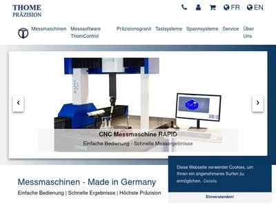 Website von THOME Präzision GmbH