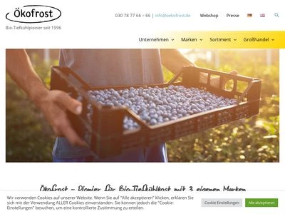 Website von Ökofrost GmbH