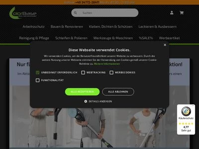 Website von ColorBase - Maler- & Lackierbedarf