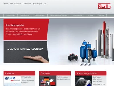 Website von Roth Hydraulics GmbH