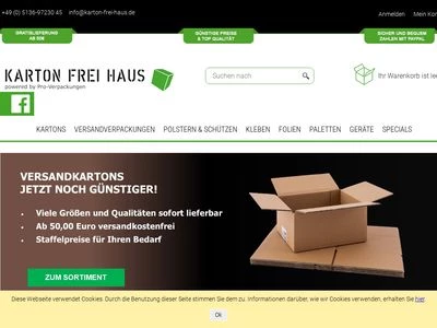 Website von Pro-Verpackungen