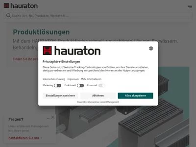 Website von Hauraton GmbH & Co. KG