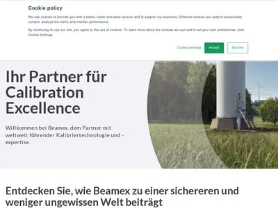 Website von Beamex GmbH