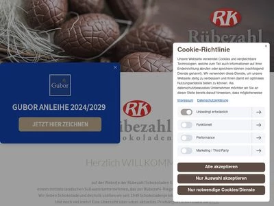 Website von Rübezahl Schokoladen GmbH